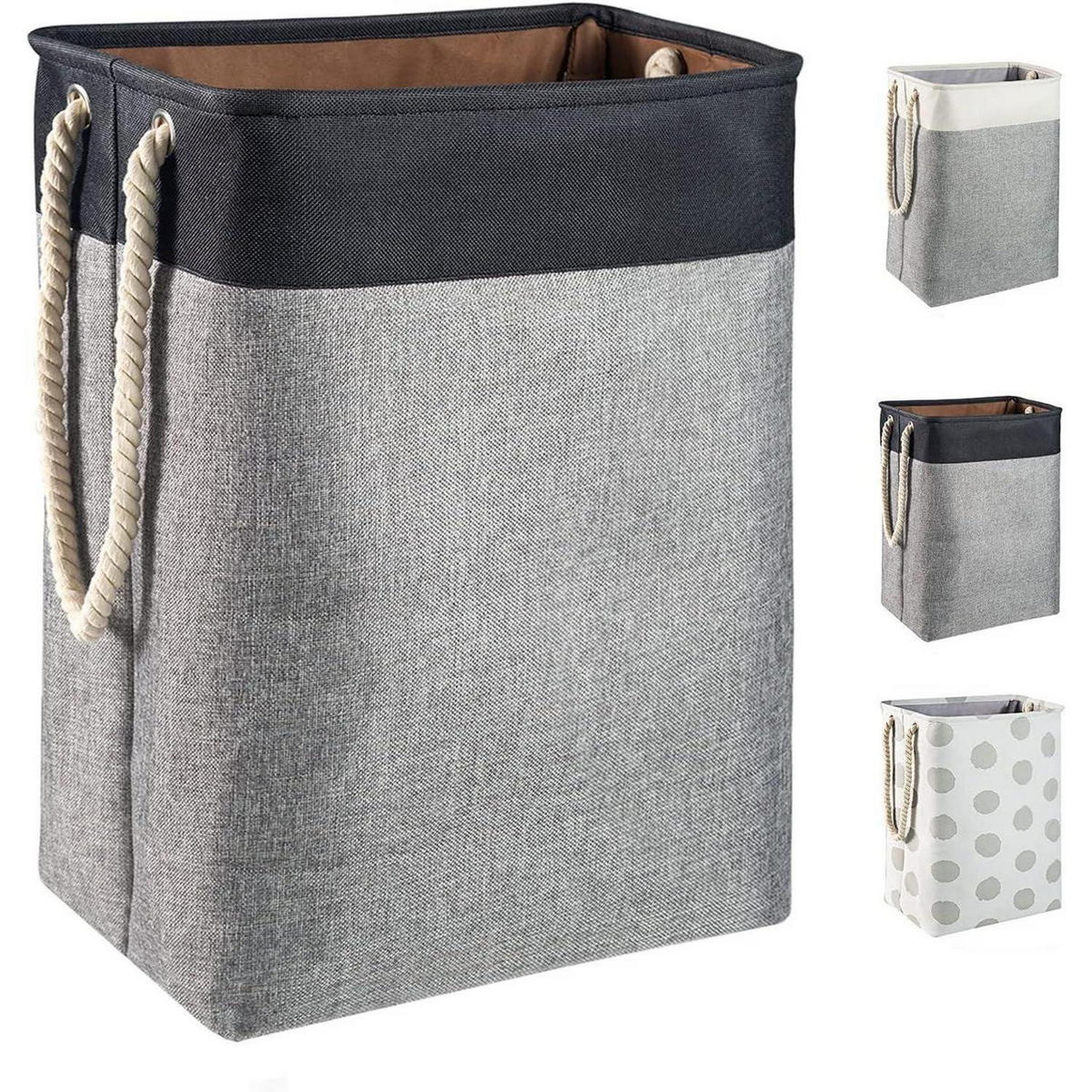 WÄSCHEKORB faltbar 78L Schwarz/Grau 60 x 42 x 31 cm - Multicolor, Textil (31/60/42cm)