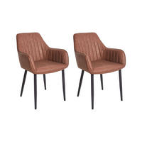 ESSZIMMERSTUHL 2er-Set Kunstleder Braun Wellston - Braun, Kunststoff (60/84/61cm) - Beliani