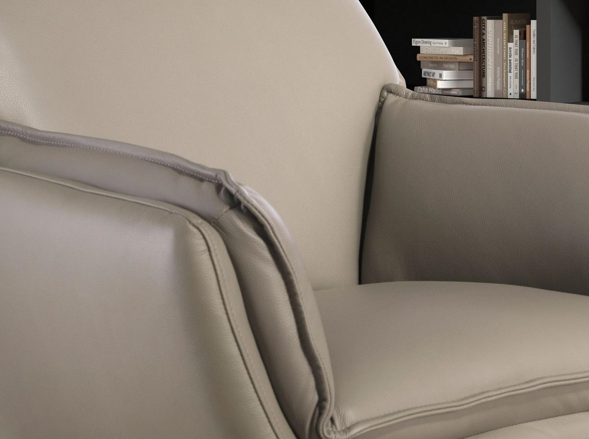 DUNKELGRAUER Leder-Drehsessel - Dunkelgrau/Anthrazit, Leder/Metall (77/90/74cm) - ANGEL CERDA