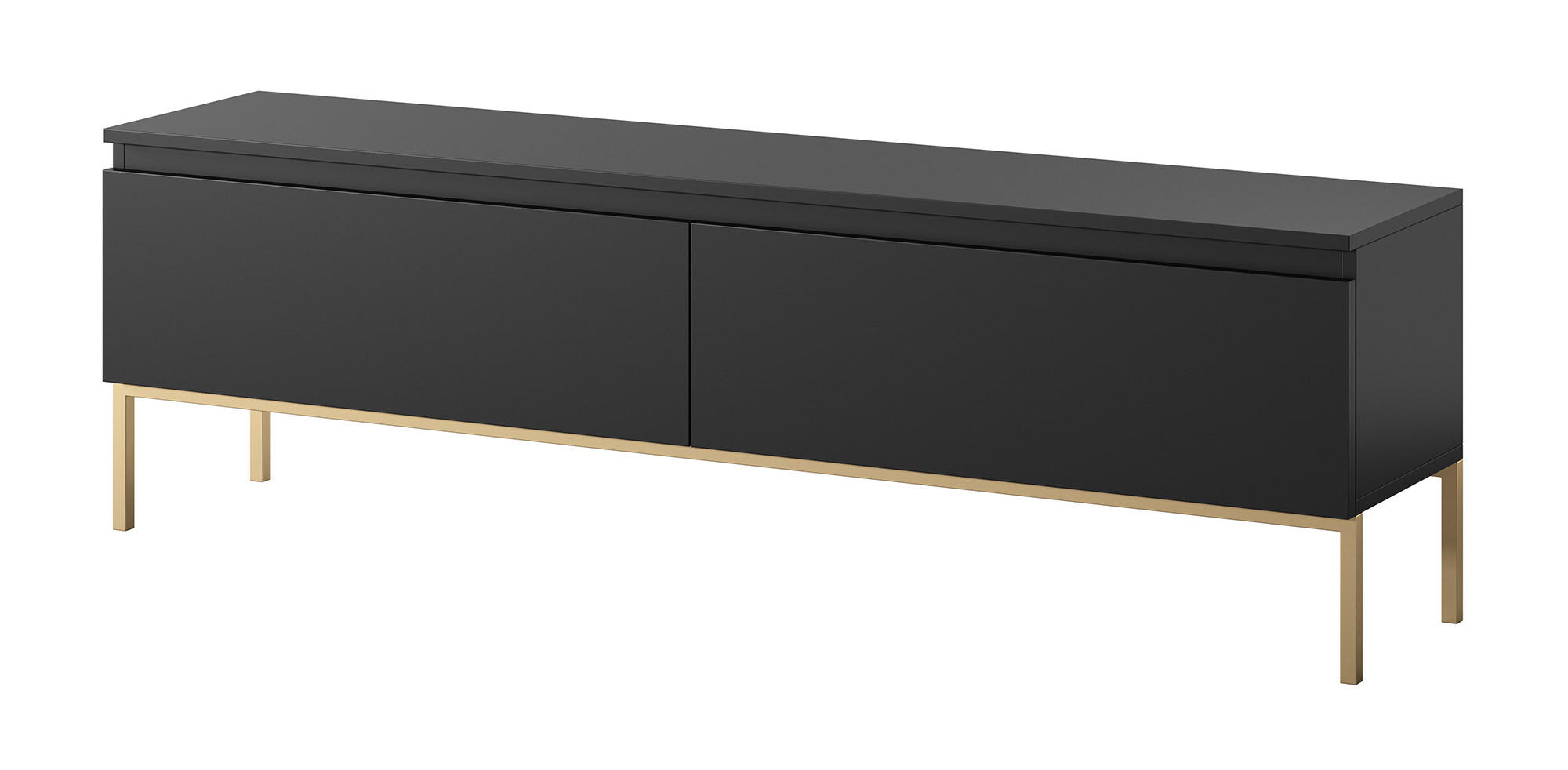 TV-SCHRANK Bemmi Schwarz mit goldenen Metallbeinen 150 cm - Goldfarben/Schwarz, Holzwerkstoff/Metall (150/46/32cm) - Selsey