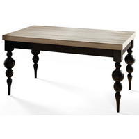 ESSZIMMERTISCH LENA, ausziehbarer Tisch 120-160X80X78,5 cm, Farbe: SONOMA, mit Tischbeinen in Farbe Schwarz - Schwarz/Sonoma Eiche, Holzwerkstoff (120/80/79cm) - Alpi-Möbel