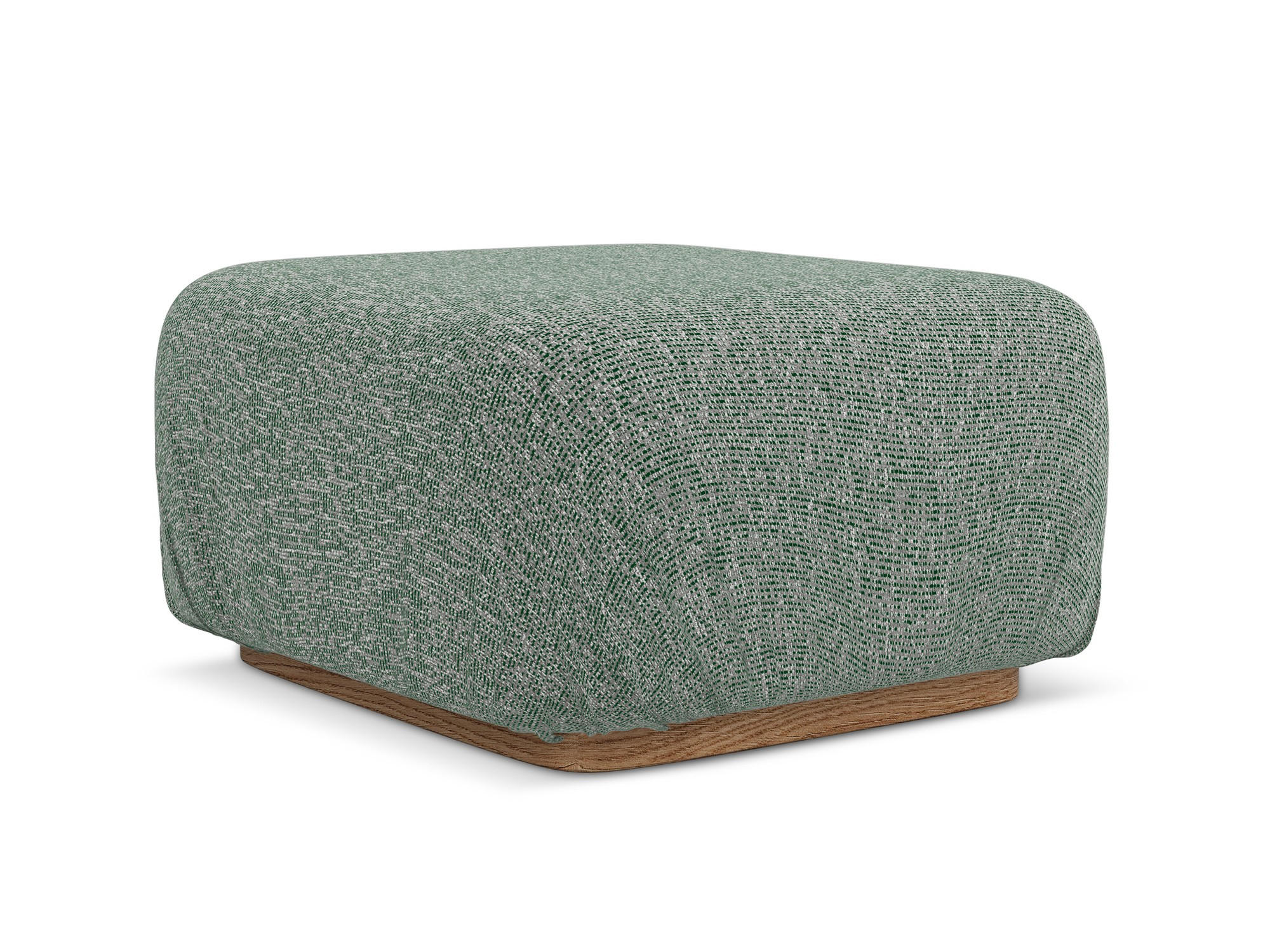 POUF Strukturstoff Stoff Grün - Braun/Hellgrün, Holz/Textil (83/95/41cm) - Makamii