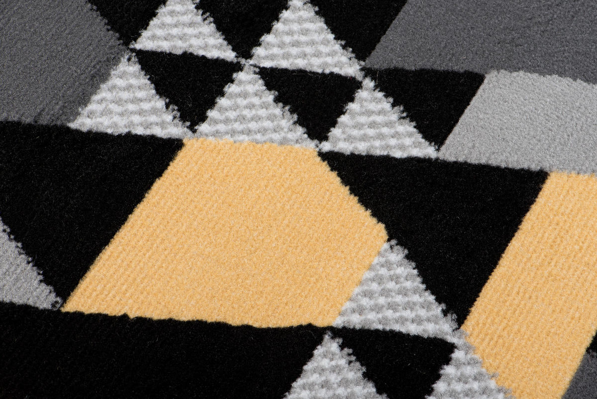 LÄUFER MAYA Schwarz Goldfarben 80/1200 cm - Goldfarben, Textil (80/1200cm) - Tapiso