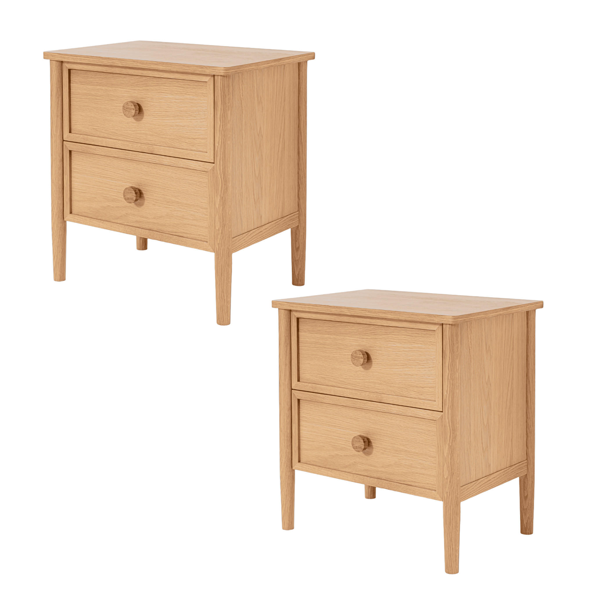NACHTTISCH Rose 2er Set, Eiche - Beige, Holz (58/60/40cm) - WOODEK