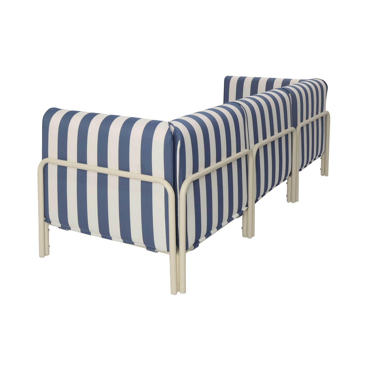 GARTENSOFA mit 3 Sitzplätzen, Blau - Blau, Textil (80/78/216cm) - Oviala