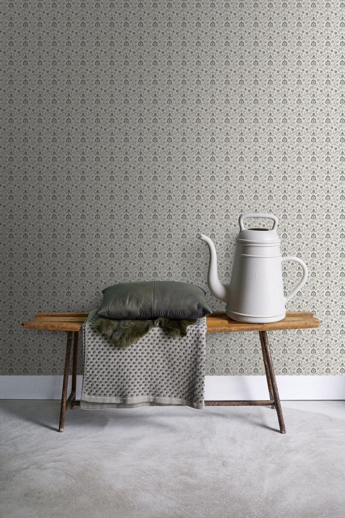 TAPETE Blumenmuster 53 cm x 10 m - Grau, Papier (53/1000cm) - Sanders & Sanders