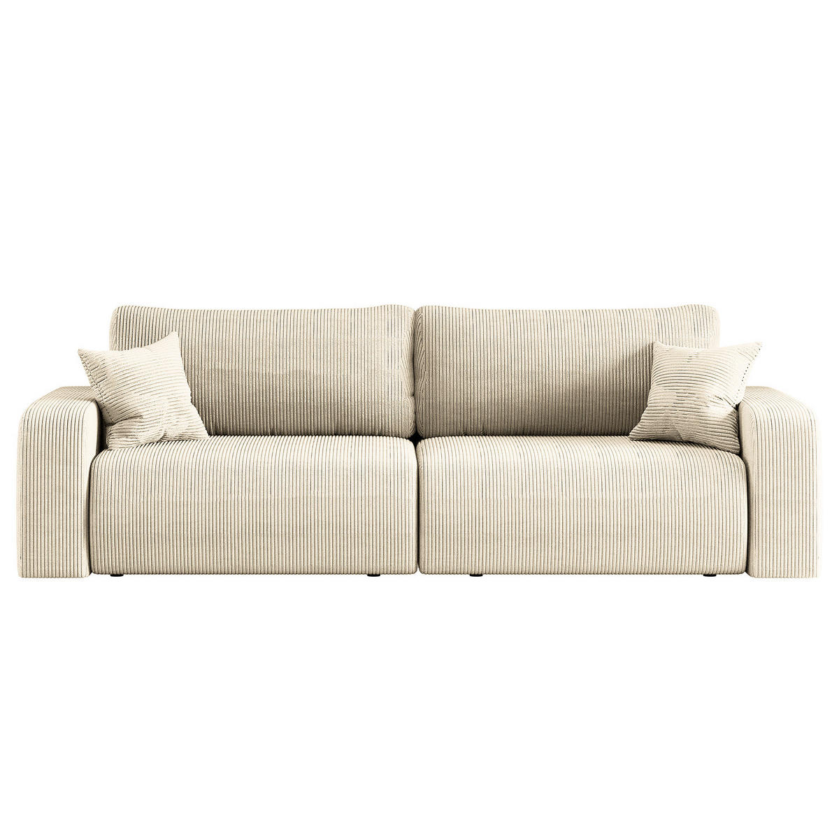 SCHLAFSOFA - Beige/Schwarz, Kunststoff/Textil (245/83/90cm) - home24