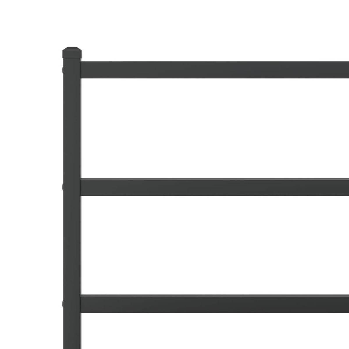 BETTGESTELL Mit Kopfteil Metall Schwarz 80/200 Cm - Schwarz, Metall (80/200cm) - vidaXL