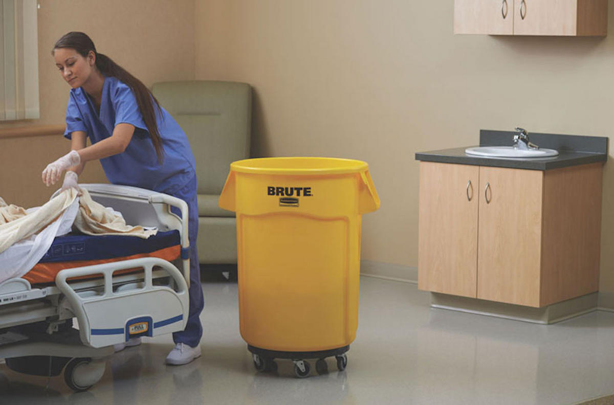 MÜLLEIMER 166,5 Liter 79,6x71,7x61,2 cm Kunststoff Gelb - Gelb, Metall (71.7/79.6/61.2cm) - PROREGAL