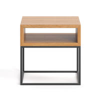 NACHTTISCH Loom aus massivem Eichenholz - Eichefarben/Schwarz, Holz/Metall (40/40/40cm) - Danzz