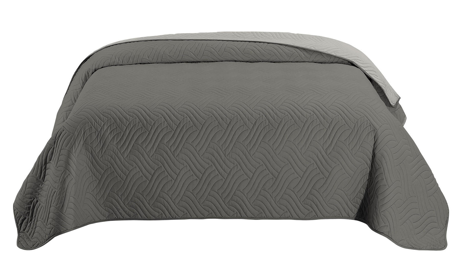 TAGESDECKE Wende-Design grau 170/210 cm Duo-Color - Grau, Textil (170/210cm) - wometo
