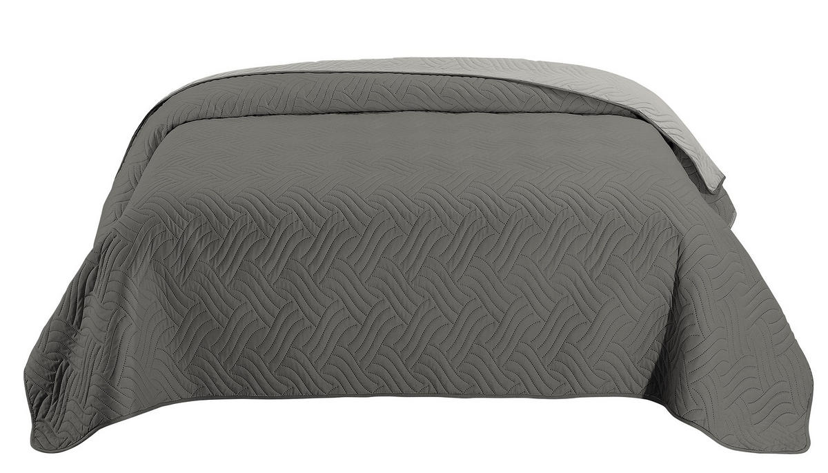 TAGESDECKE Wende-Design grau 170/210 cm Duo-Color - Grau, Textil (170/210cm) - wometo