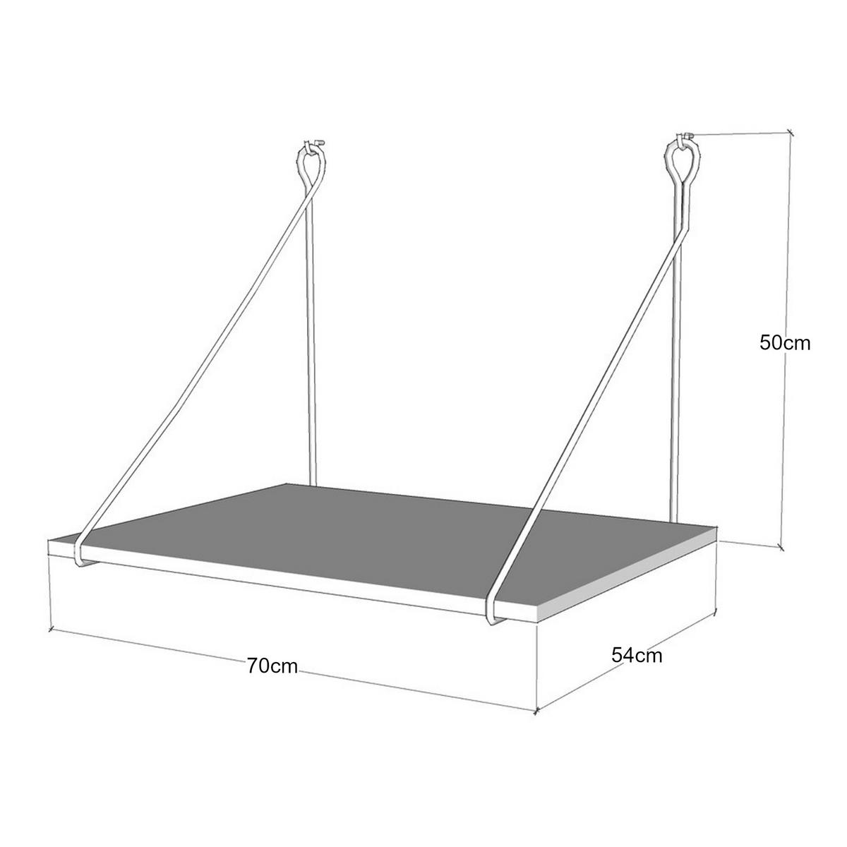 WANDSCHREIBTISCH Andøy - Schwarz/Braun, Holzwerkstoff (54/70/50cm) - [en.casa]