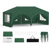 PAVILLON, Faltpavillon 3x6 m, mit 6 Seitenwänden, Grün - Grün, Metall (300/250/600cm) - Woltu