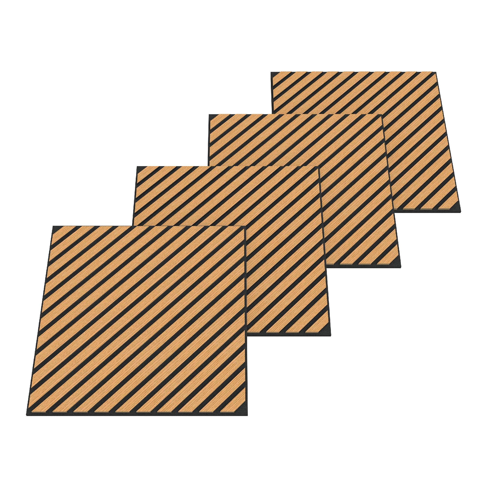 AKUSTICKÝ SET NÁSTĚNNÝCH PANELŮ Vang 4 KS II - Sonoma dub, kompozitní dřevo/plast (60/60/2.1cm) - NEU.HOLZ