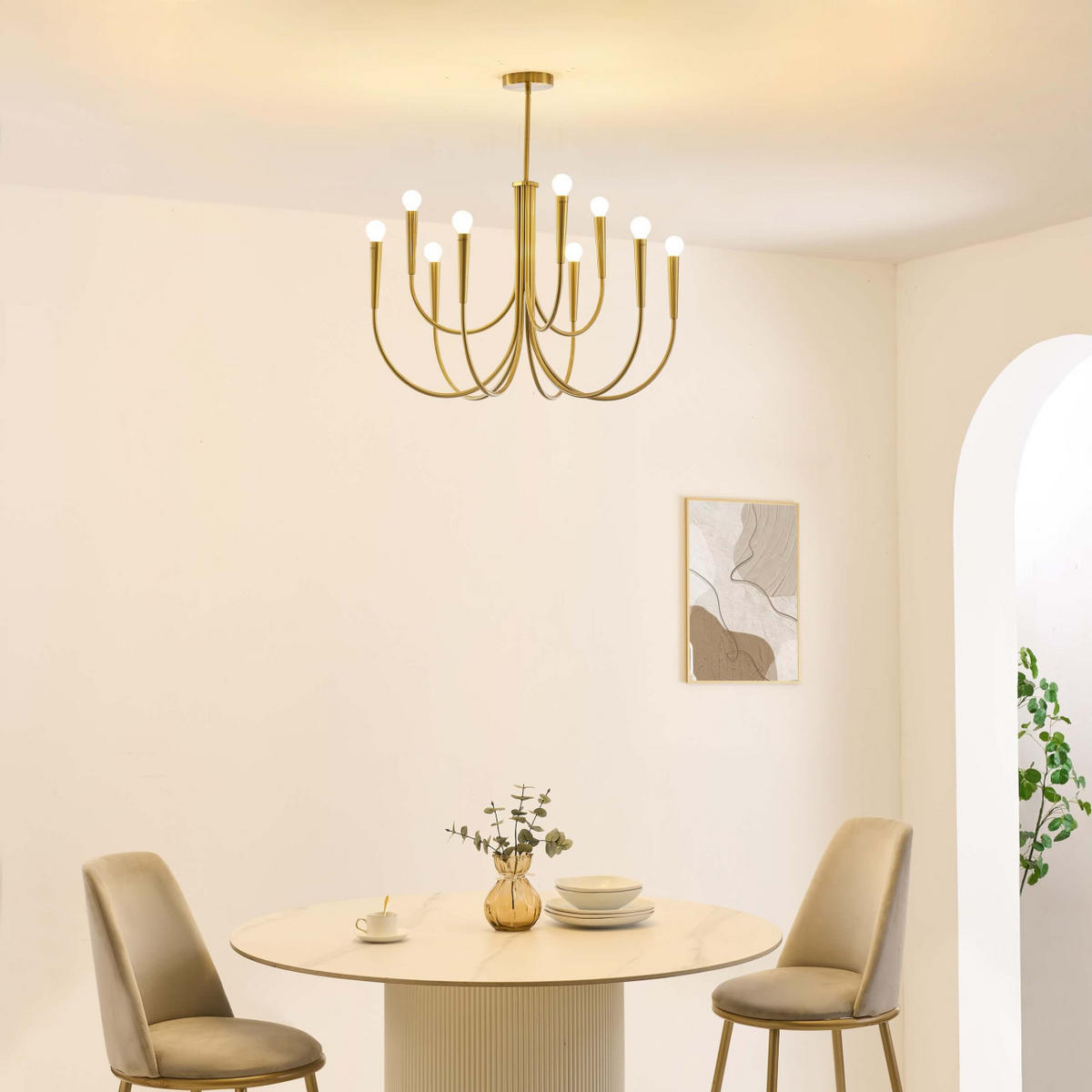 KRONLEUCHTER Kaelisma, Gold, 50cm - Goldfarben, Metall (50/80/50cm) - KOSILUM