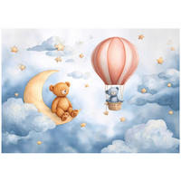FOTOTAPETE Wolken Ballons Blau 250x175 cm - Multicolor, Papier (250/175cm) - Wallarena
