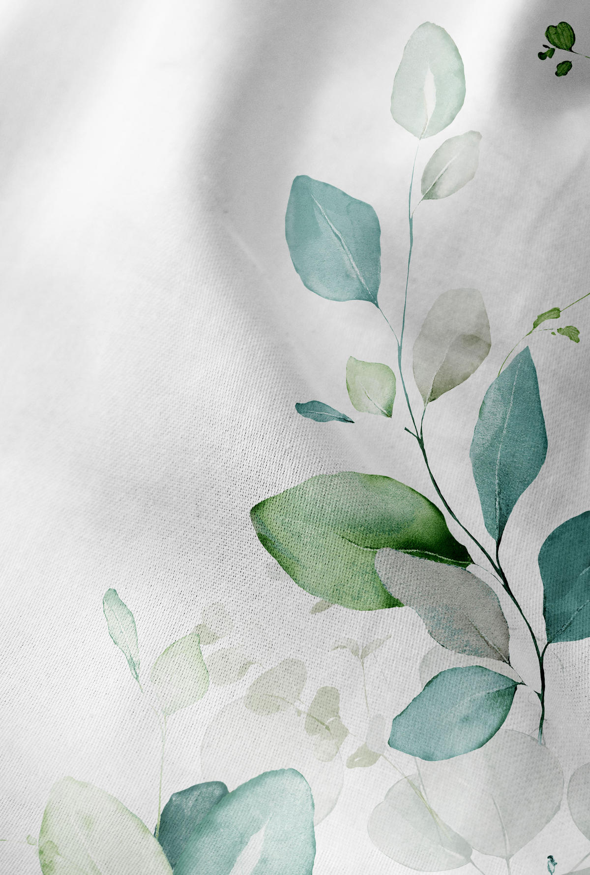 BETTWÄSCHE-GARNITUR Tencel Floral aqua, 135x200 cm + 80x80 cm - Türkis, Textil (135/200cm) - biberna