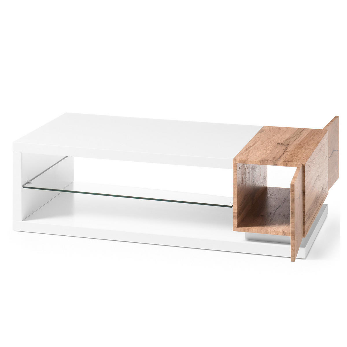 COUCHTISCH - Weiß / Eiche Dekor - Weiß/Braun, Holzwerkstoff (60/120/36cm) - home24