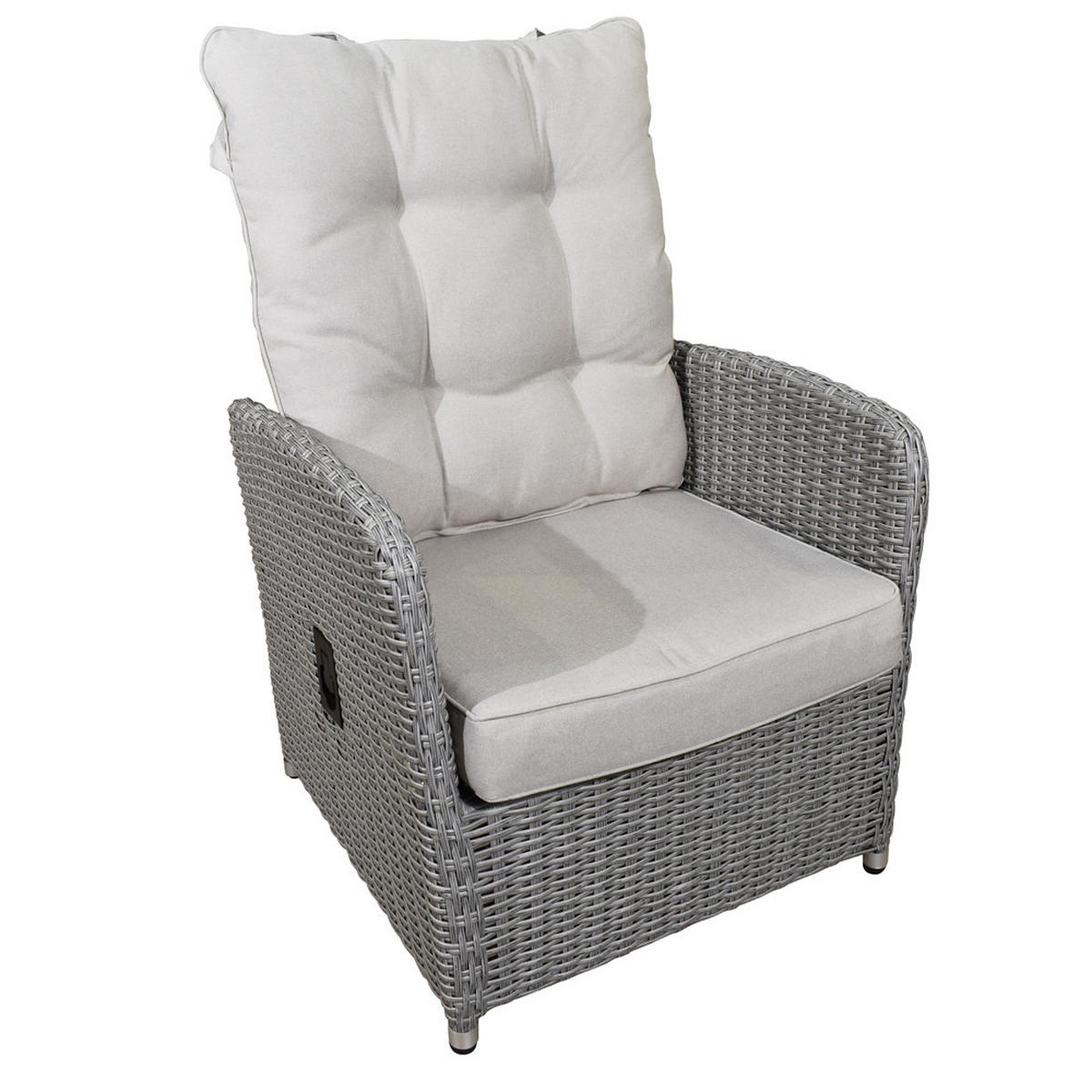 LOUNGE SET 4-tlg. Dayton, Rattan, Grau - Hellgrau/Grau, Kunststoff - dasmöbelwerk