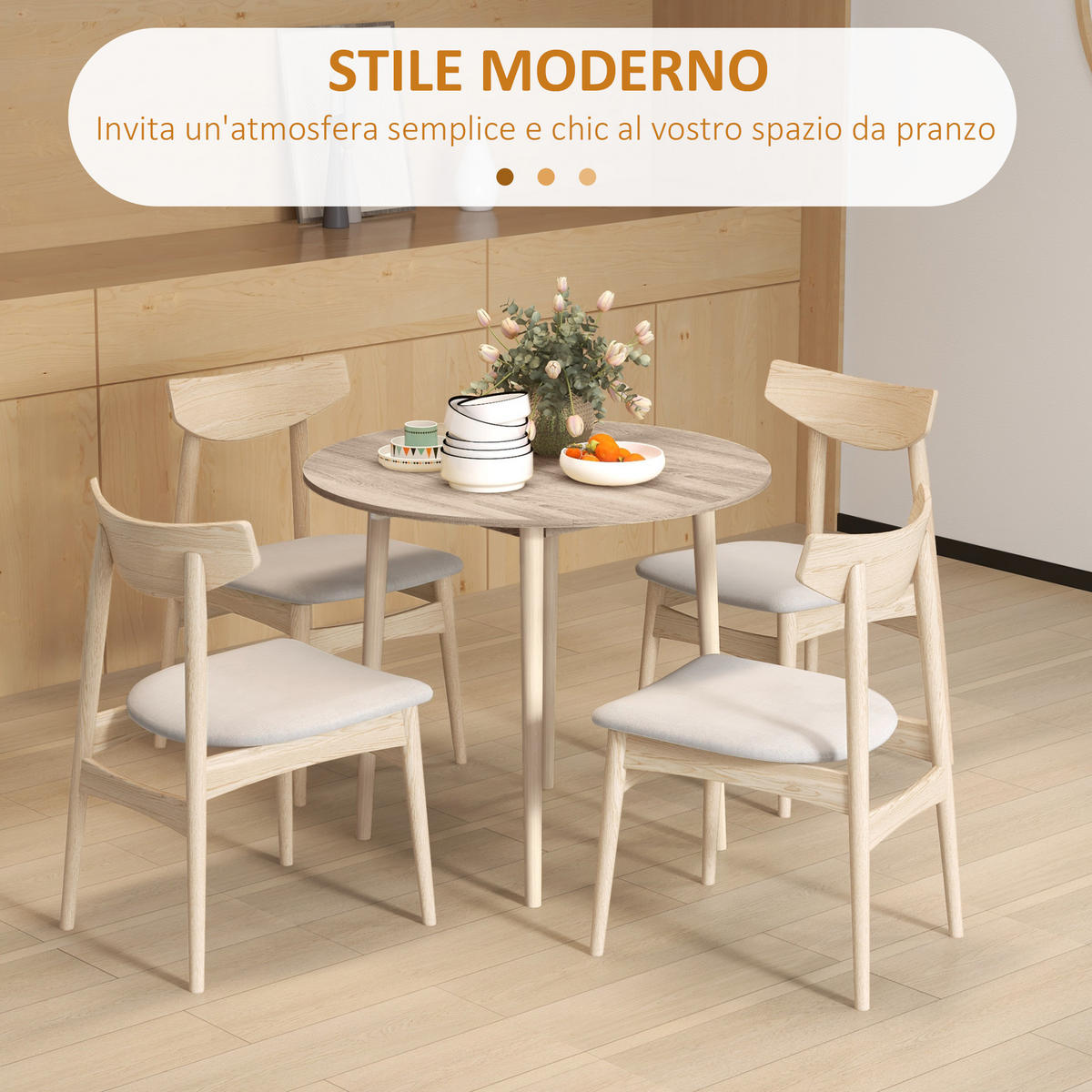 ESSTISCH Holzoptik 1 Stück - Beige, Kunststoff (89/89/73.5cm) - GiPP