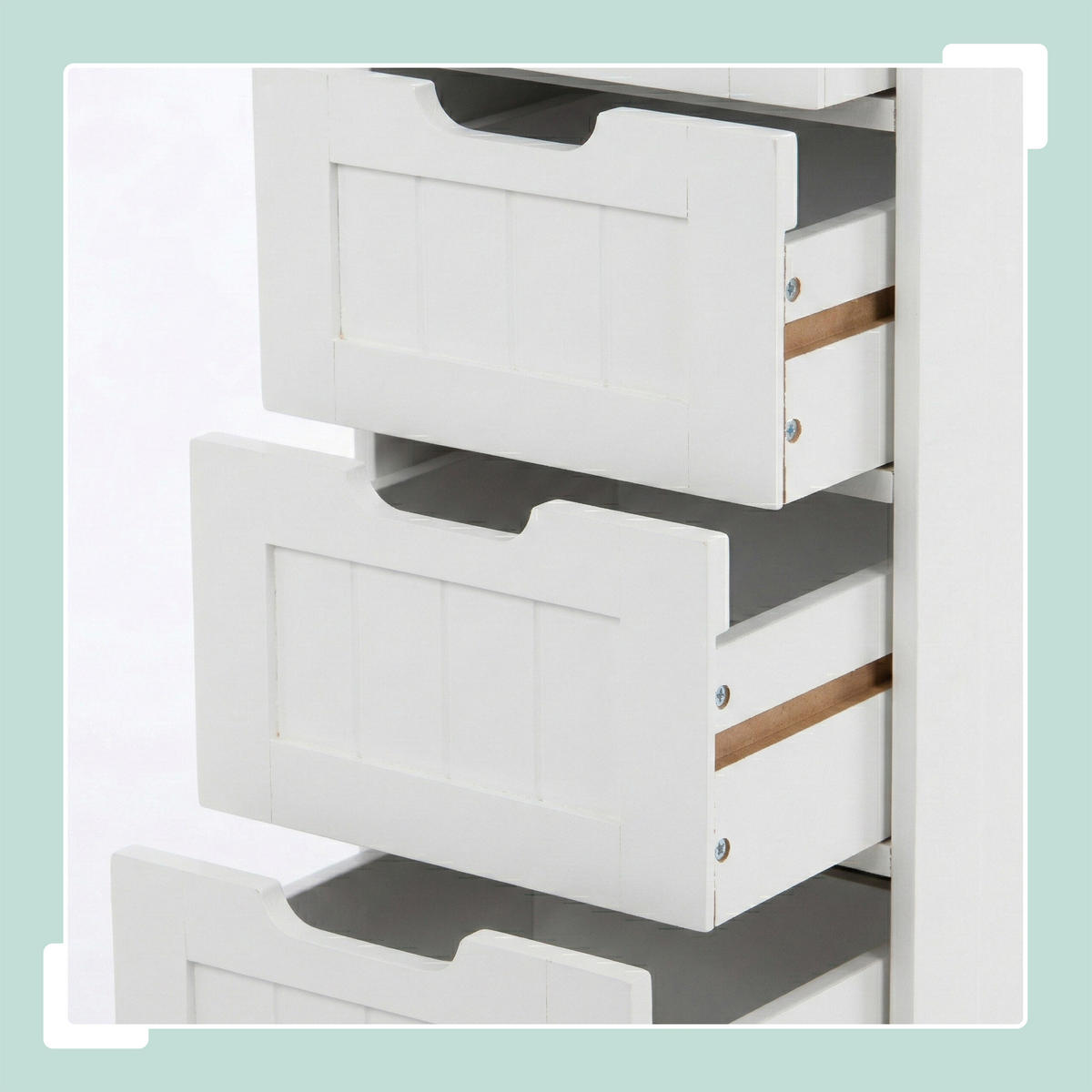 KÚPEĽŇOVÝ šatník - biela, kompozitné drevo (30/82/30cm) - Relaxdays