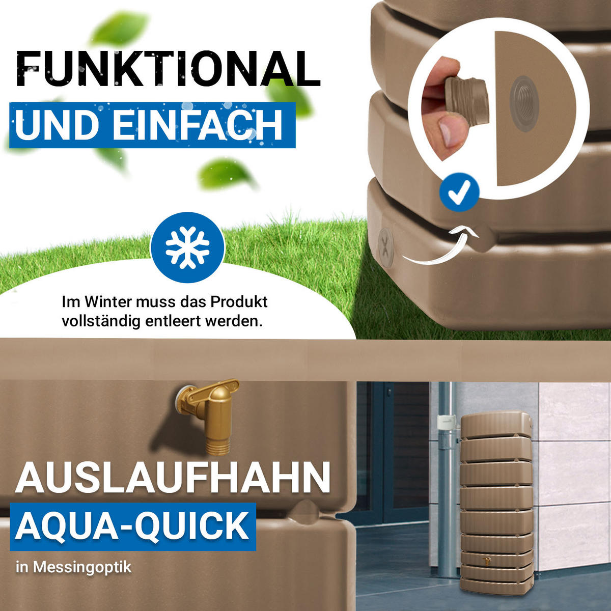WANDTANK 500 L taupe - Beige, Kunststoff (75/184/51cm) - 4rain
