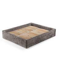 POLSTERBETT Alvar Braun 120/200 cm im Chenille-Stoff - Schwarz/Naturfarben, Holz/Holzwerkstoff (120/200cm) - Maison de Reve