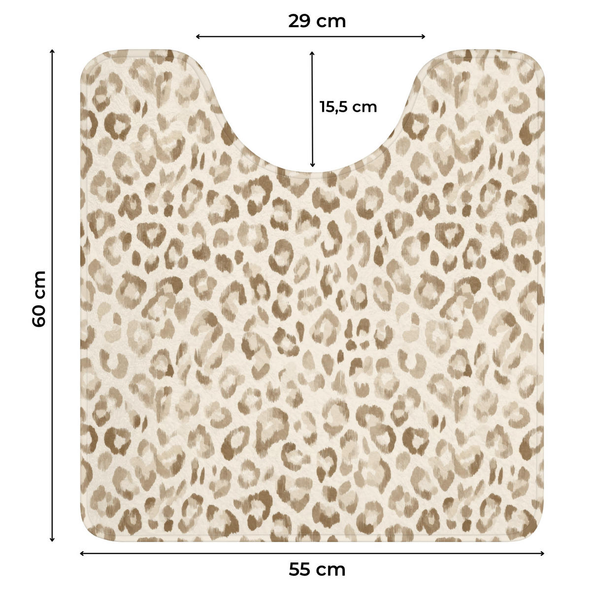 WC PŘEDLOŽKA Leopard - Classic - Béžová 55x60 cm - světle hnědá, textil/plast (55/1cm) - OnlyWow