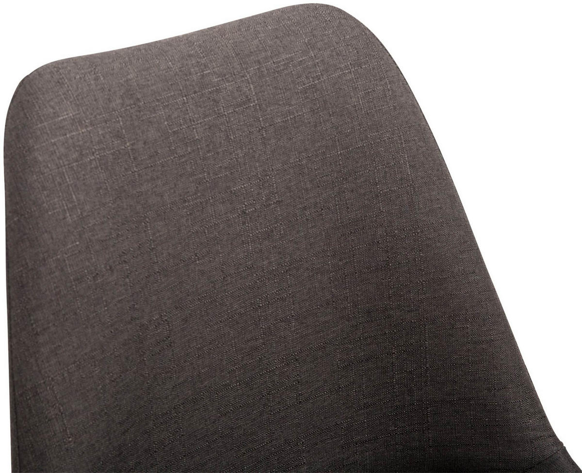 DREHSTUHL Stoff dunkelgrau - Chromfarben/Dunkelgrau, Textil/Metall (48/76/57cm) - CLP