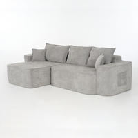 ECKSOFA 262 cm aus Chenille mit modularem Boneless-Design Grau - Grau, Textil (144/262cm) - Modenvie
