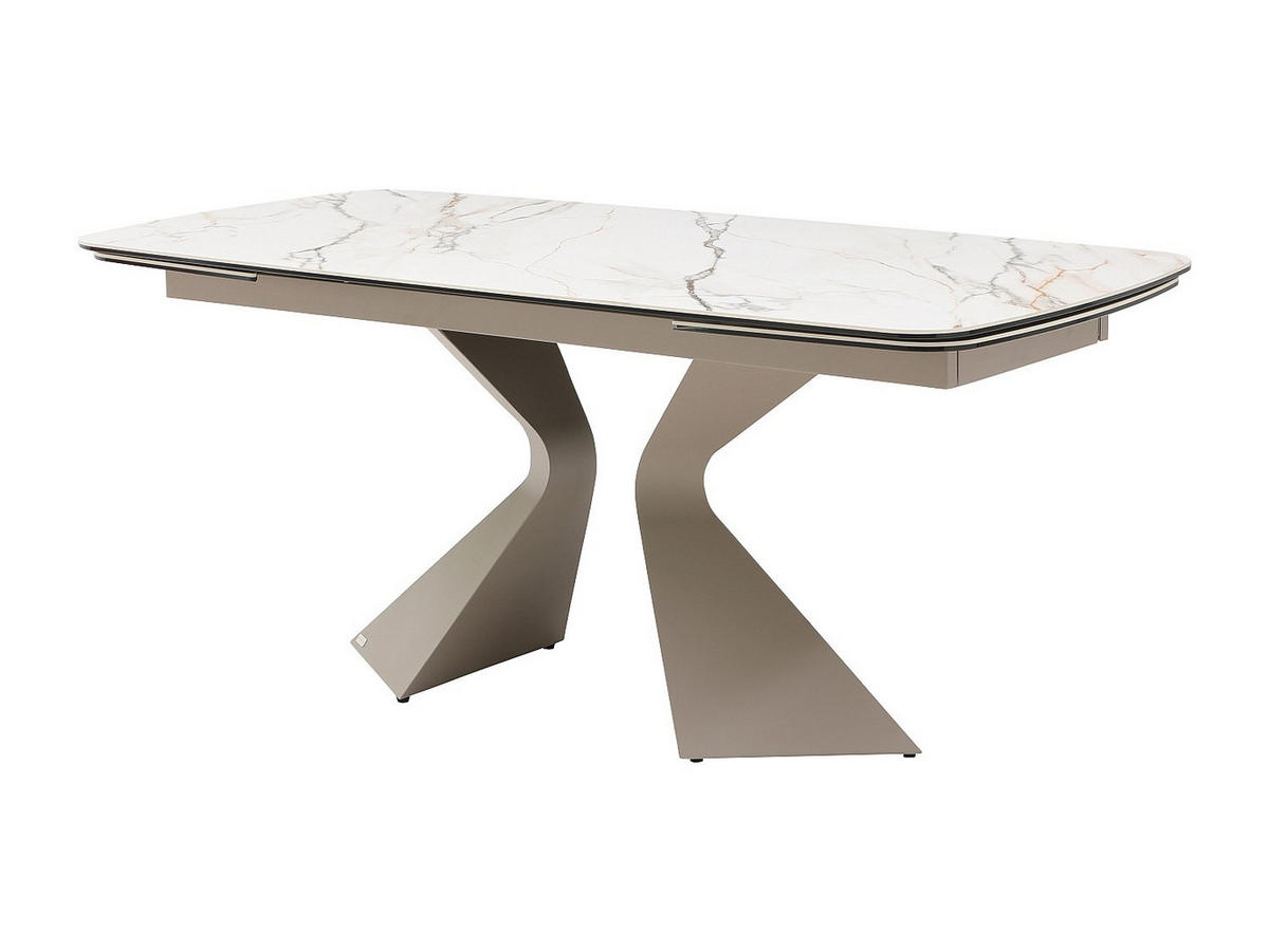 ESSTISCH - 6 Personen, 8 Personen, 10 Personen - Keramik, Glas - Taupe, Weiß - KAJARI - Taupe/Weiß, Glas/Keramik (90/220/76cm) - Vente-Unique