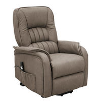 FERNSEHSESSEL mit Aufstehhilfe - Taupe - Microfaser - Taupe, Textil/Metall (77/113/87cm) - home24