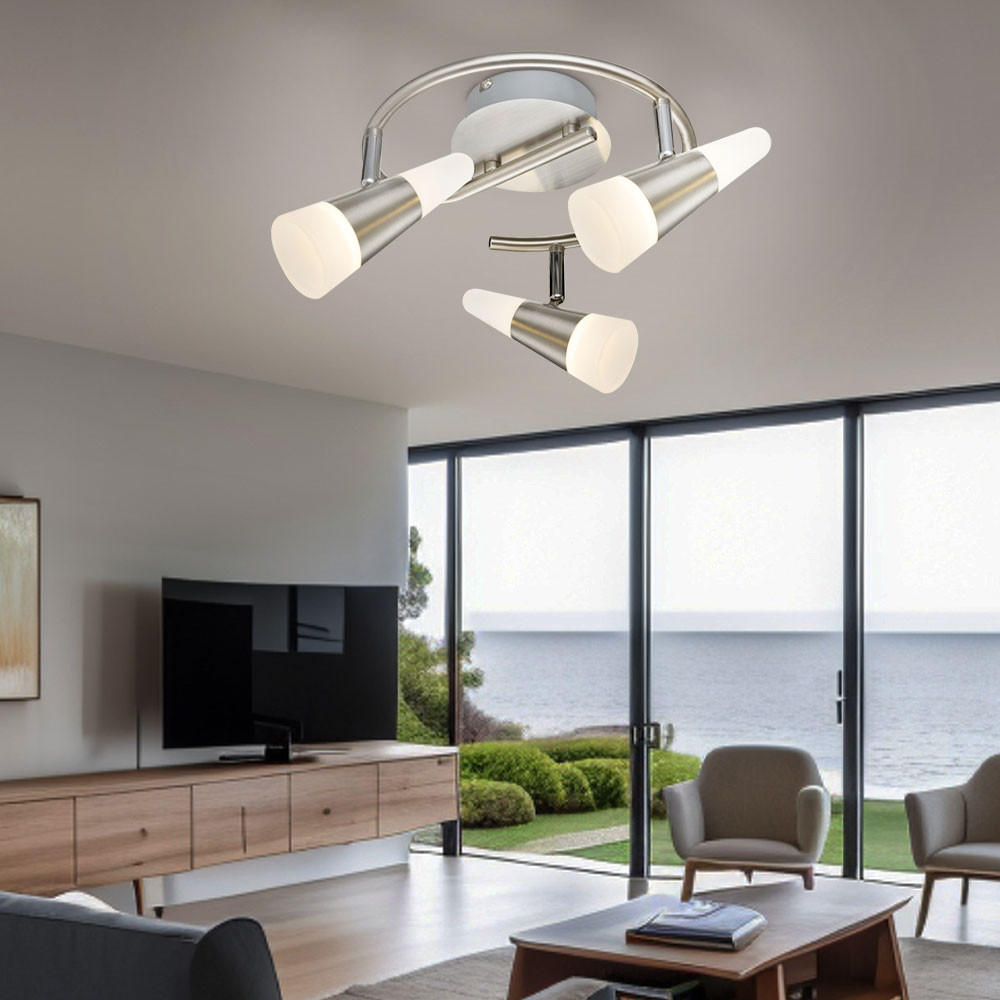 LED DECKENLEUCHTE Rondell Silber matt - Silberfarben, Metall (25/25/16cm) - Globo Lighting