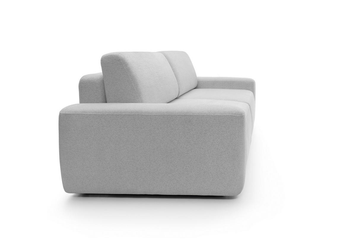 SOFA 4-Sitzer freistehend, Bettzeugcontainer, Polsterung aus PUR-Schaum, Stoff Raven, Schlaffunktion: 120x200 cm, Größe: 257x82x105 cm, Esche - Hellgrau, Holz/Textil (257/82/105cm) - DomoHome