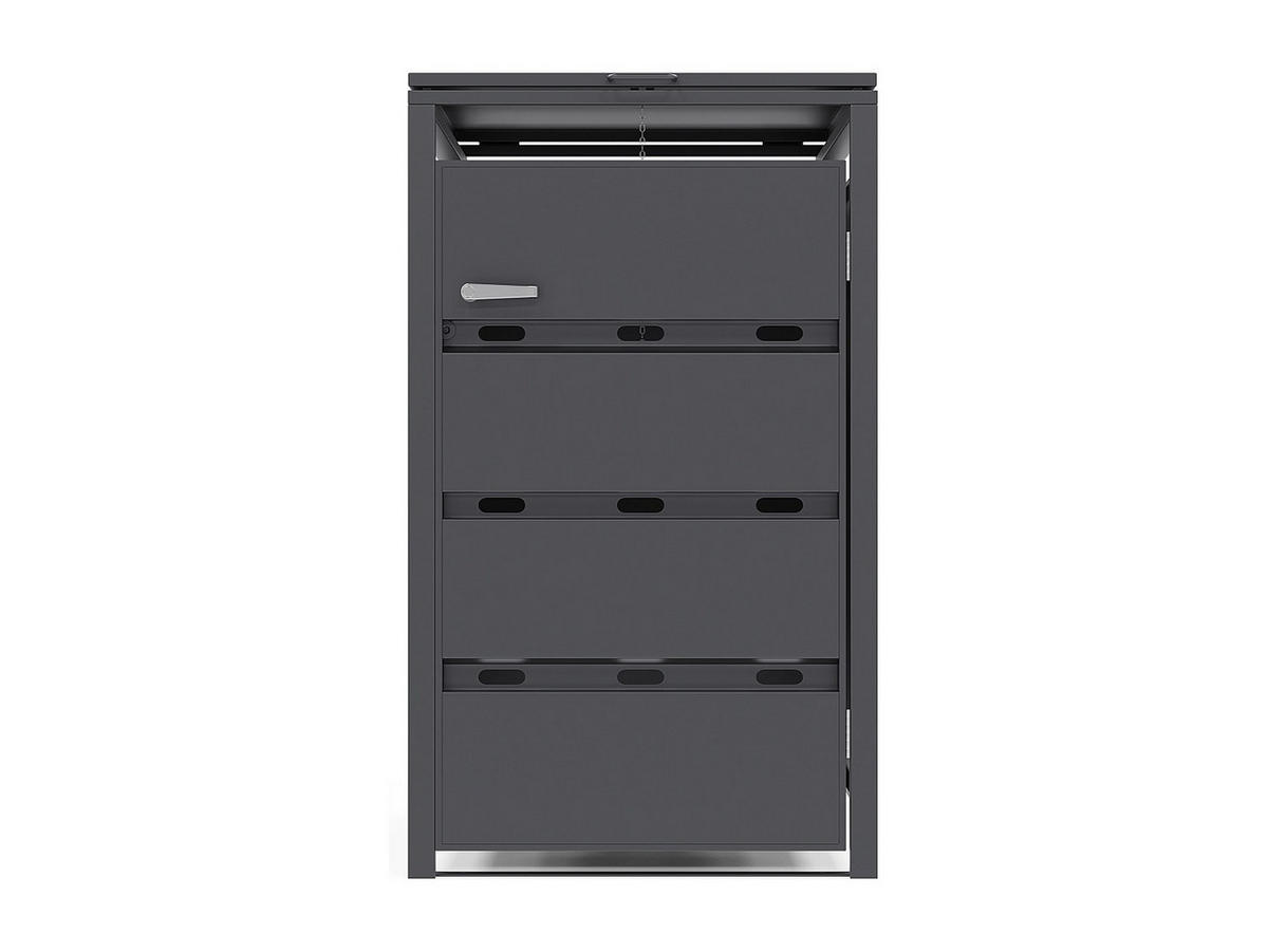 MÜLLTONNENBOX - 60cm x 76cm - Stahl - anthrazitgrau - LOKAFA - Anthrazit, Metall (60/104/76cm) - Vente-Unique