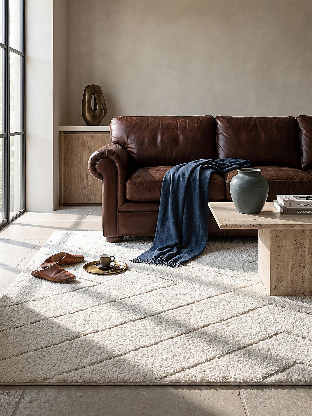 HOCHFLORTEPPICH Berber ATRIO Polypropylen Creme 160 x 230 cm - Beige, Textil (160/230cm) - KADIMA DESIGN