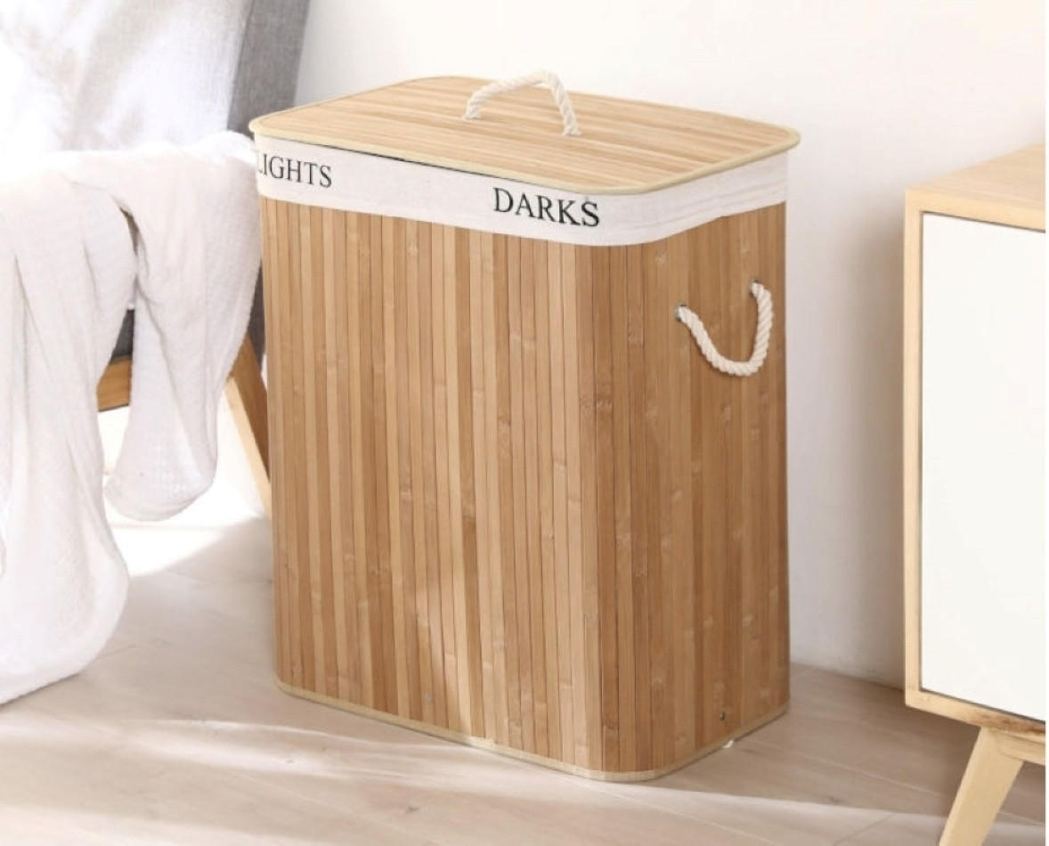 WÄSCHEKORB, S-free, 100L XL faltbarer Wäschekorb, 60 x 40 x 30 cm - Braun, Naturmaterialien (60/30/40cm)