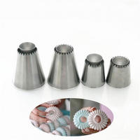 SPRITZTÜLLEN Set 4-teilig Edelstahl - Silberfarben, Metall (5.5/3/6cm)
