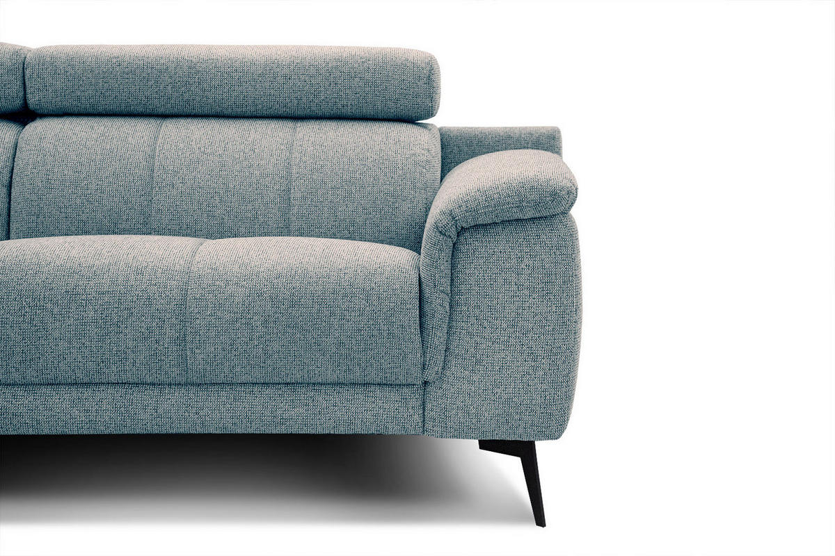 ECKSOFA FIERO 5-Sitzer, mintgrün - Schwarz/Mintgrün, Holzwerkstoff/Textil (158/269cm) - Courtois Laville