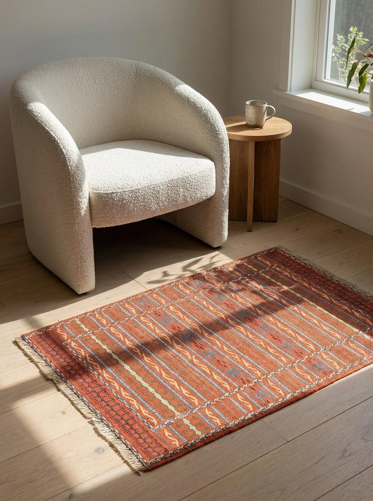 HANDWEBTEPPICH Kelim Kordi Rot 87/60 cm Schurwolle - Rot, Textil (60/87cm) - Looma