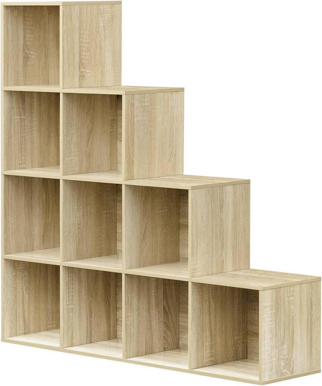 REGALE Bücherregal mit 10 Fächern, Würfelregal, Helle Eiche - Eichefarben, Holzwerkstoff (120/120/30cm) - Woltu