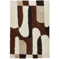 TEPPICH shaggy mit grafischem Muster in Braun Palerme 80x140 cm - Braun, Textil (80/140cm) - Nazar Rugs