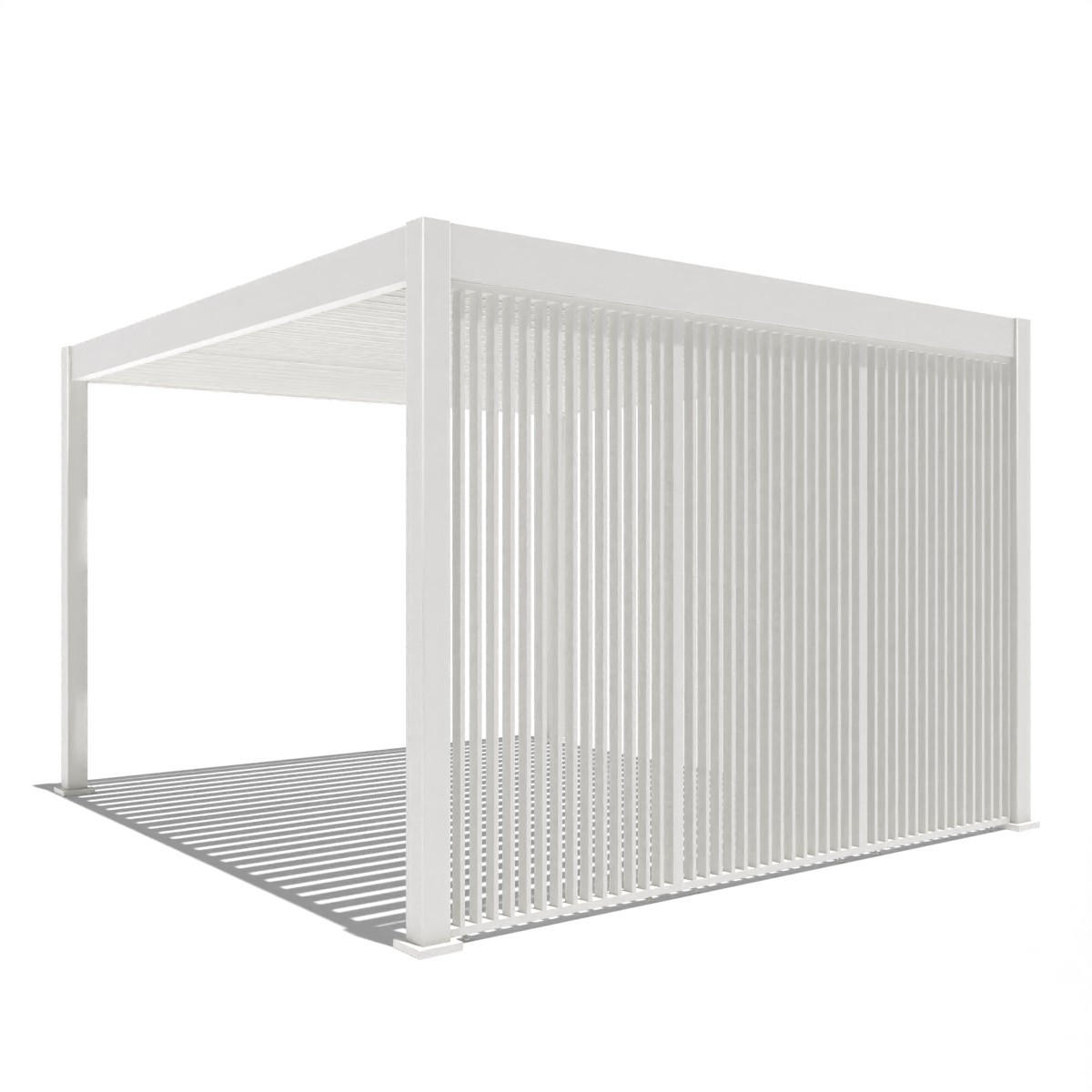 LAMELLENWAND für Pergola 0,93 m aus Aluminium Weiß - Weiß, Metall (93/234/6cm) - WEIDE
