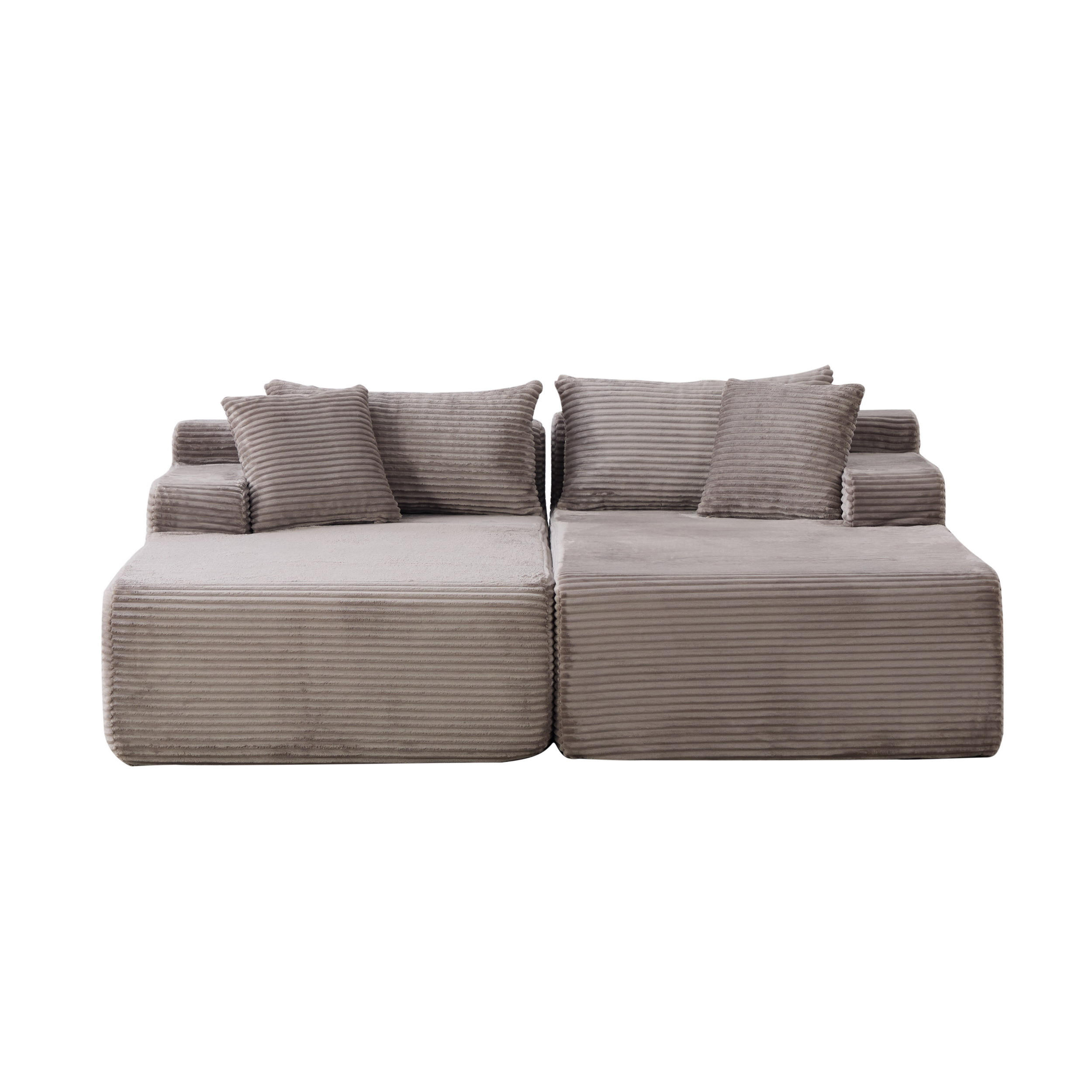 SOFAELEMENT 200/174/74.5 cm Grau mit 30D hochelastischem Schaumstoff und rutschfestem Boden - Grau, Textil (174/74.5/200cm) - Oxeza