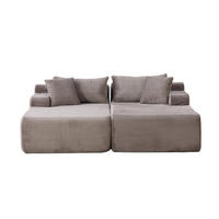 SOFAELEMENT 200/174/74.5 cm Grau mit 30D hochelastischem Schaumstoff und rutschfestem Boden - Grau, Textil (174/74.5/200cm) - Oxeza