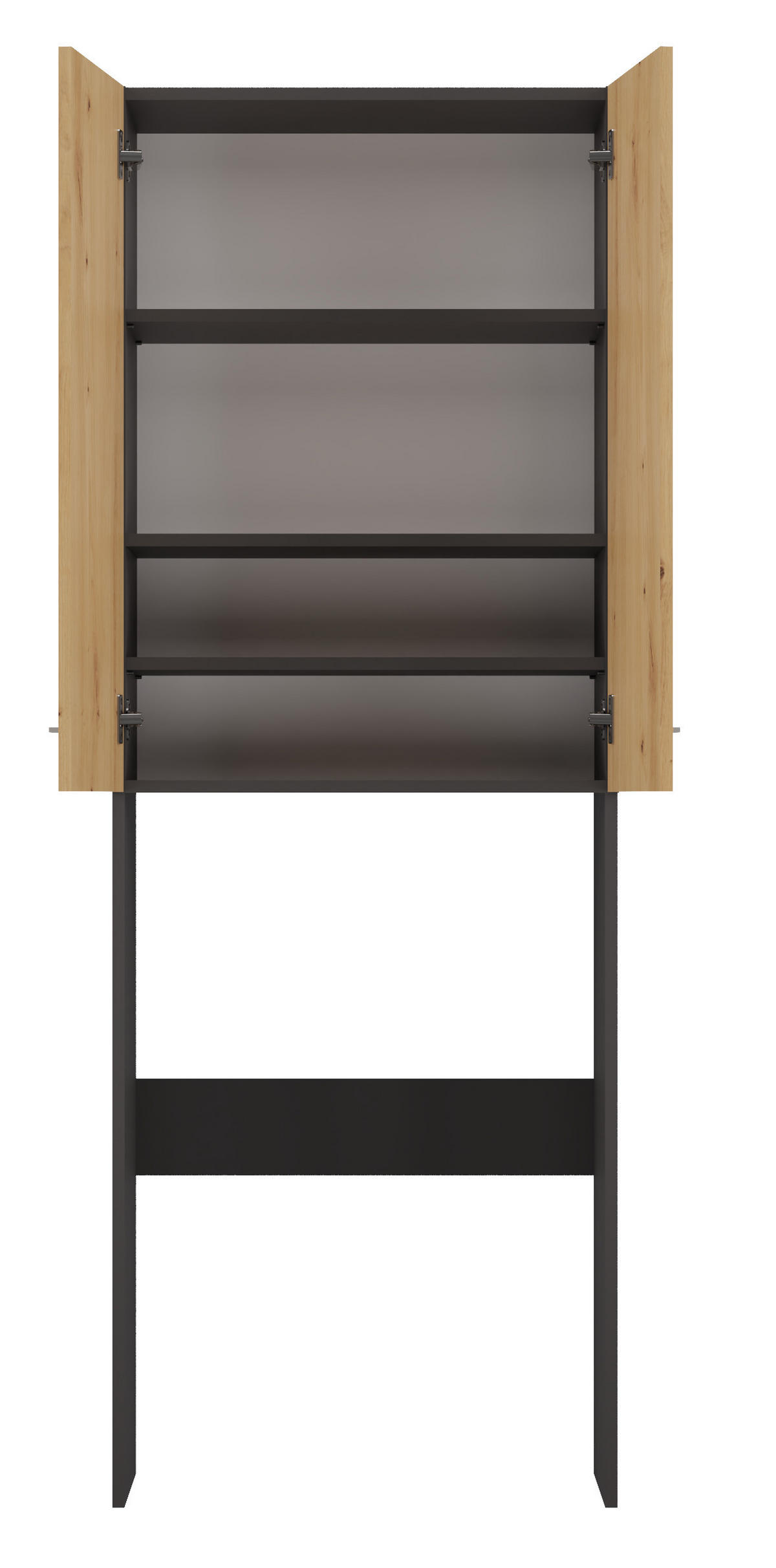 BADEZIMMERSCHRANK ÜBER WASCHMASCHINE POLA DD ANTHRAZIT / EICHE ARTISAN - Anthrazit/Eiche Artisan, Holzwerkstoff (64/180/30cm) - CDF