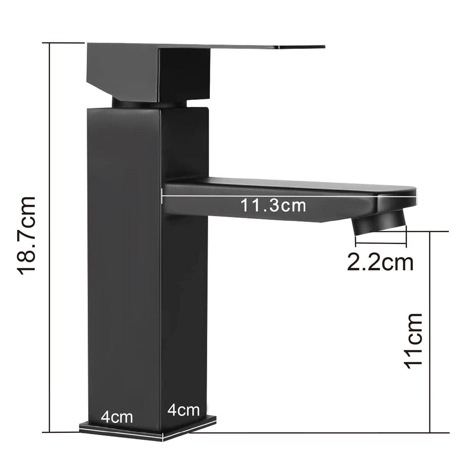 WASCHTISCHARMATUR Fairbanks 17.3/10/17.4 cm - Schwarz, Metall (10/17.4/17.3cm) - Nettlife