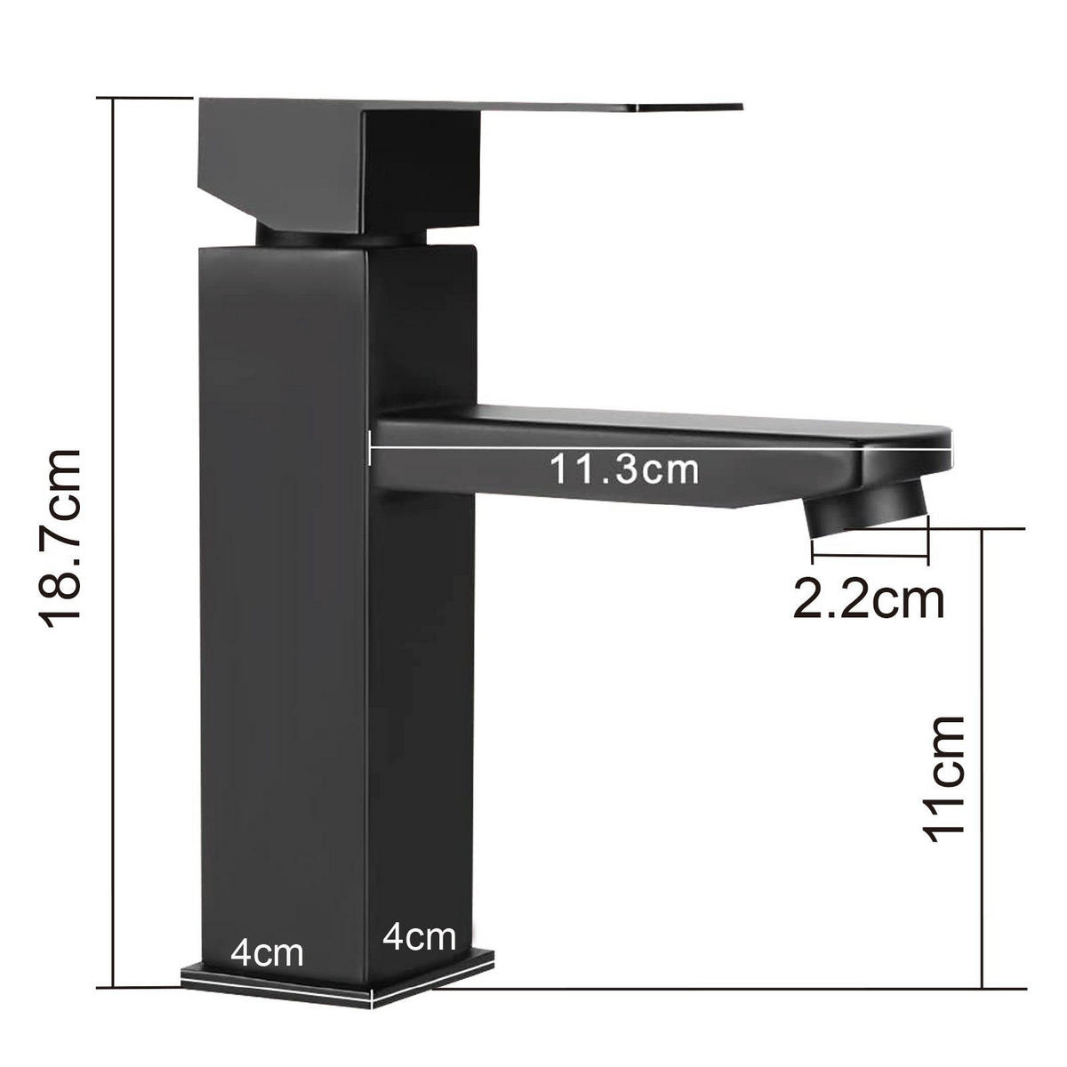 WASCHTISCHARMATUR Moen - Schwarz, Metall (4/19/19cm) - Nettlife