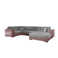 WOHNLANDSCHAFT mit Schlaffunktion, Monolith-Stoff - Chromfarben/Grau, Textil/Metall (338/78/189cm) - Eltap